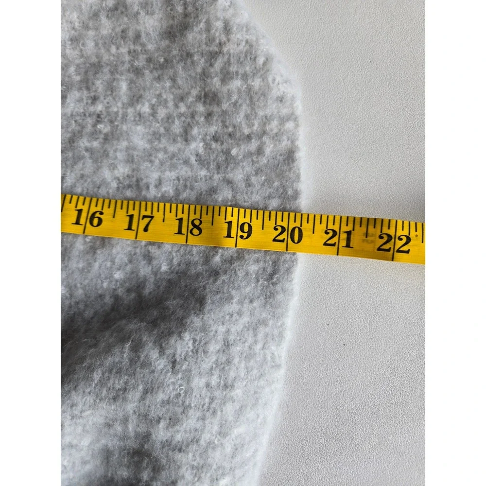 Mer Sea Gray Fuzzy Fringe Blanket Scarf Wrap Cozy Coastal Minimalist Skandi